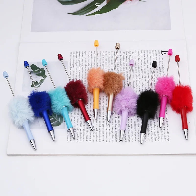 Pompom beadable pen