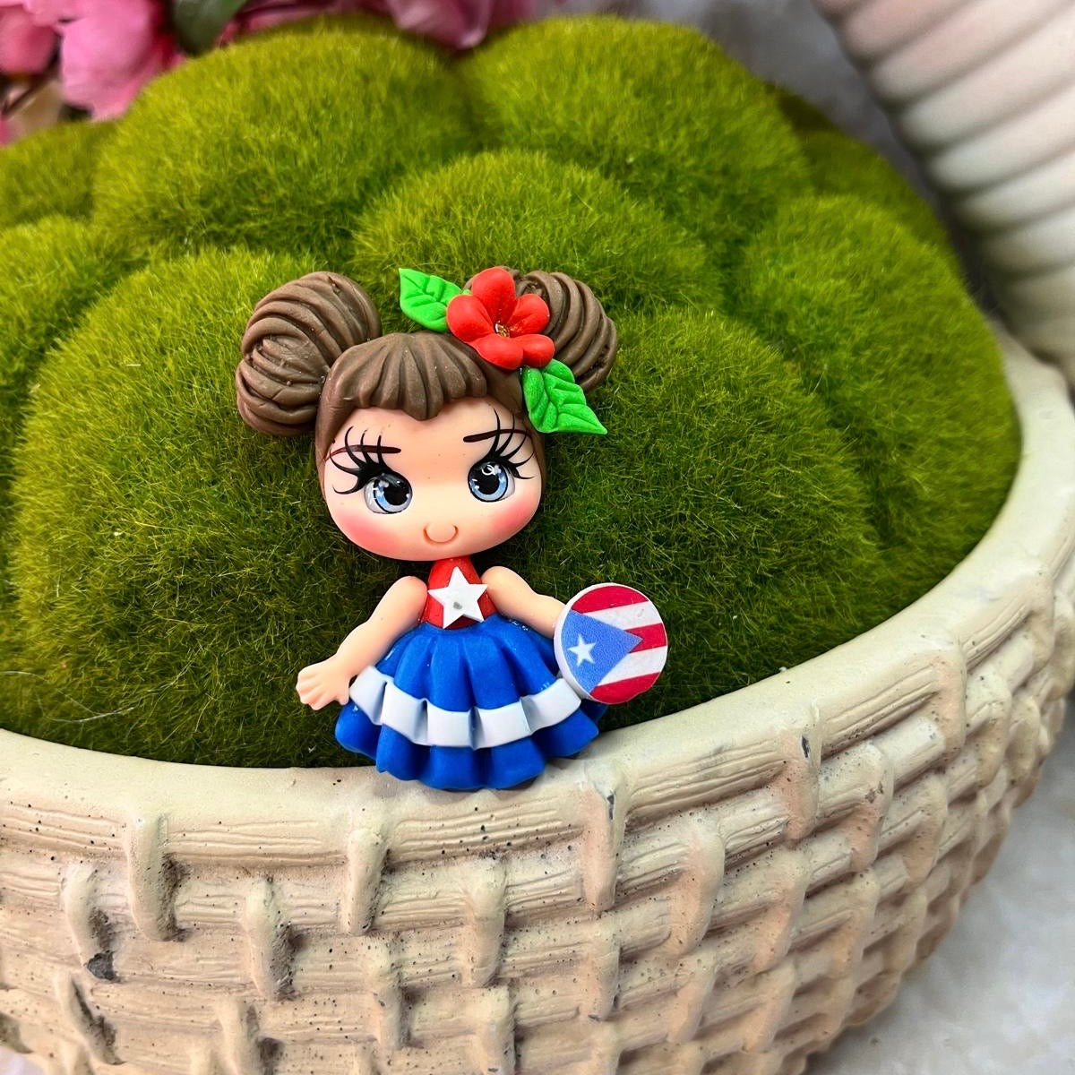 Puerto Rico Clay Dolls falda azul