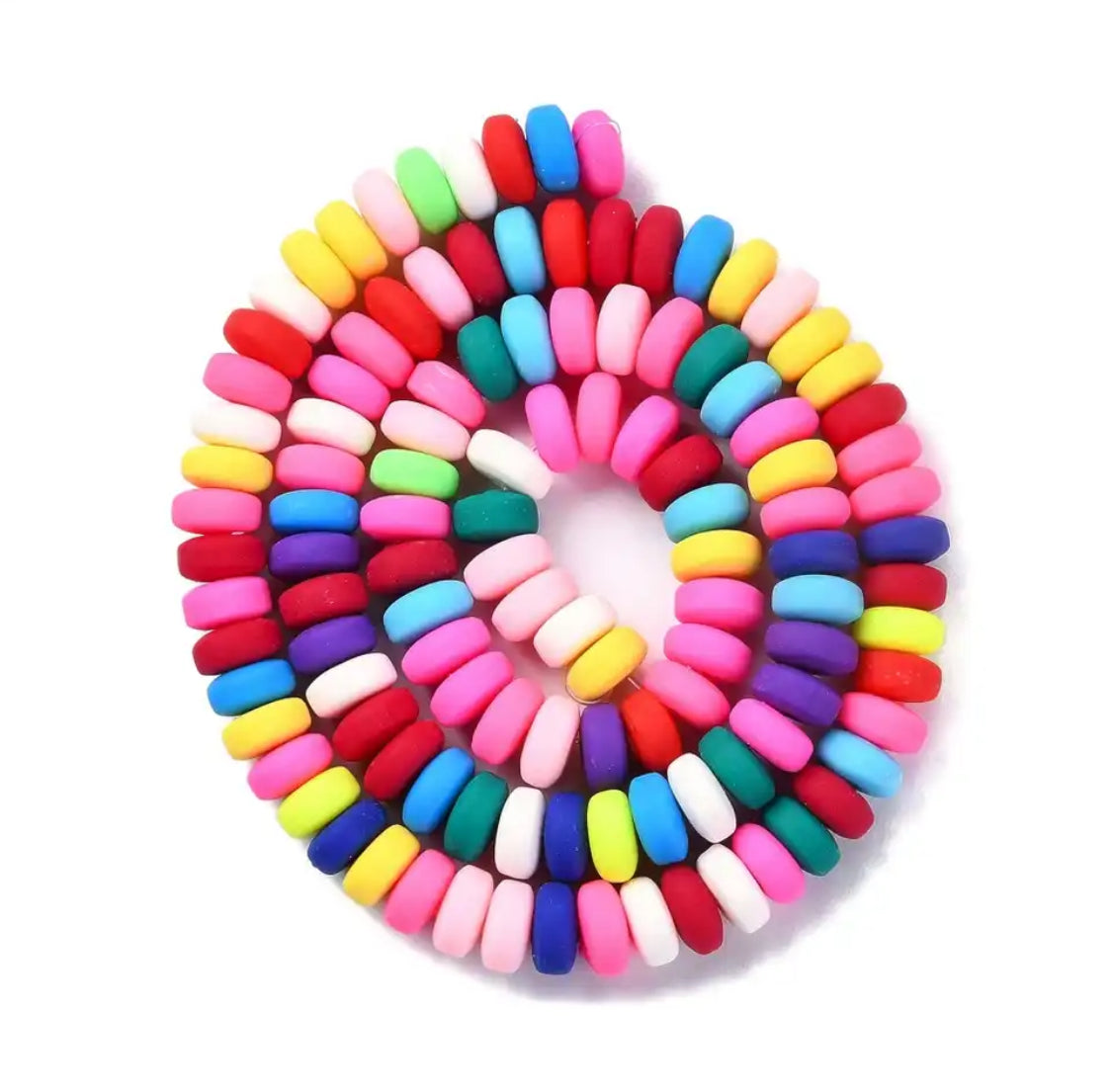 Fimo beads Flat round