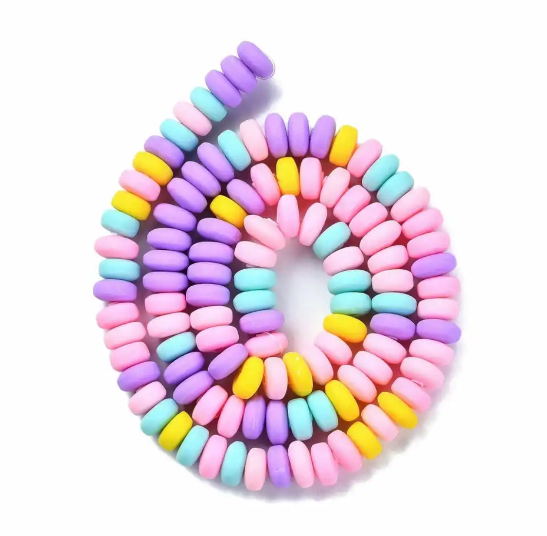 Fimo beads Flat round