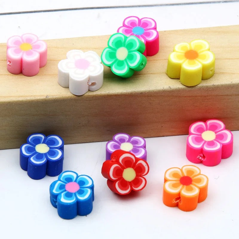 Fimo beads de flores