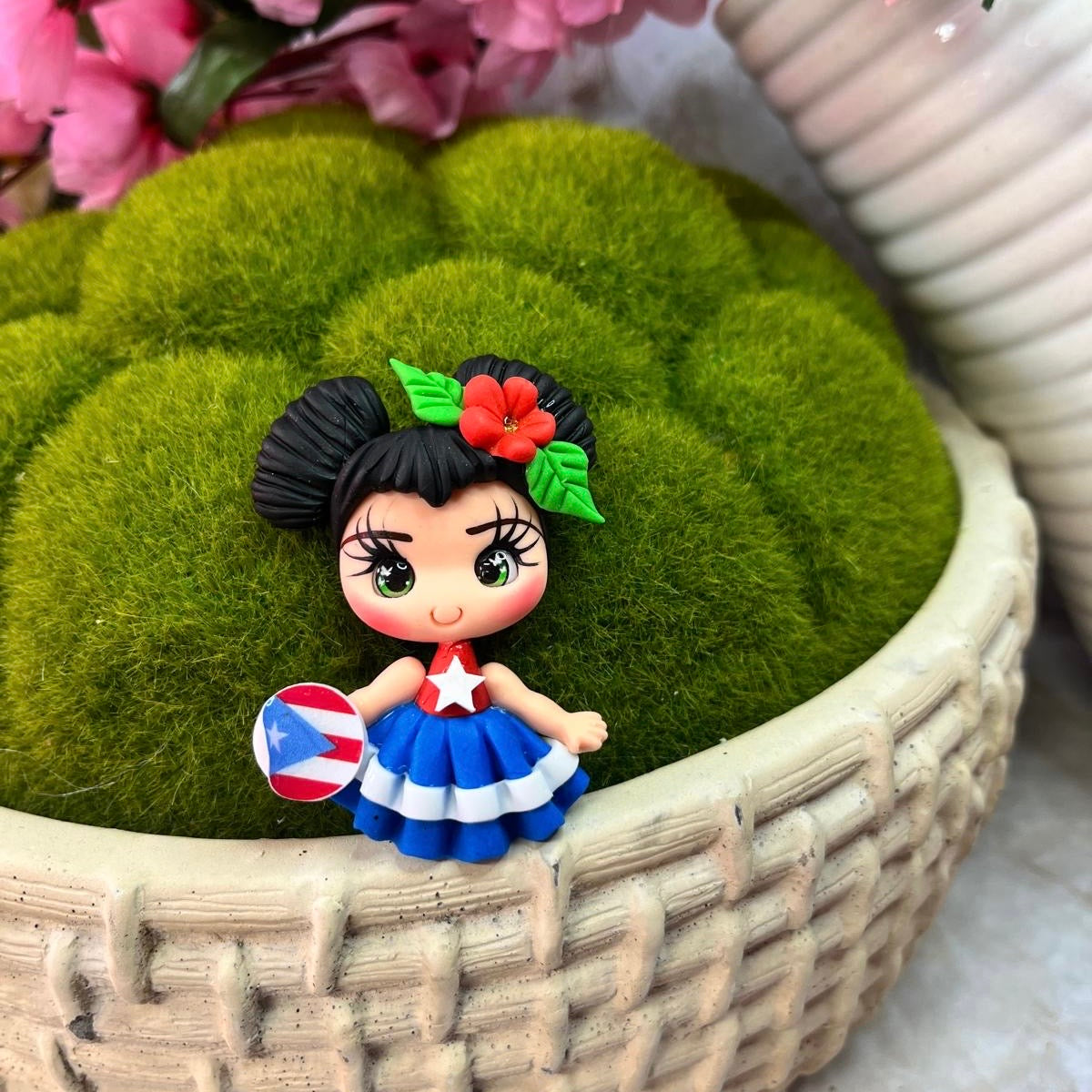 Puerto Rico Clay Dolls falda azul